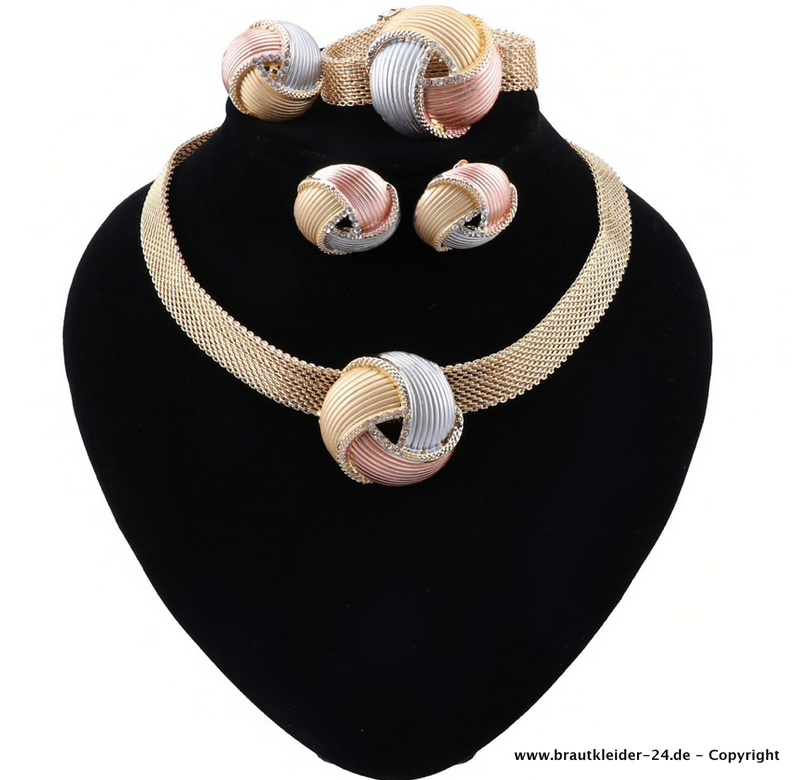 Brautschmuck Set Madline Modeschmuck in Gold 5&nbsp;Teilig