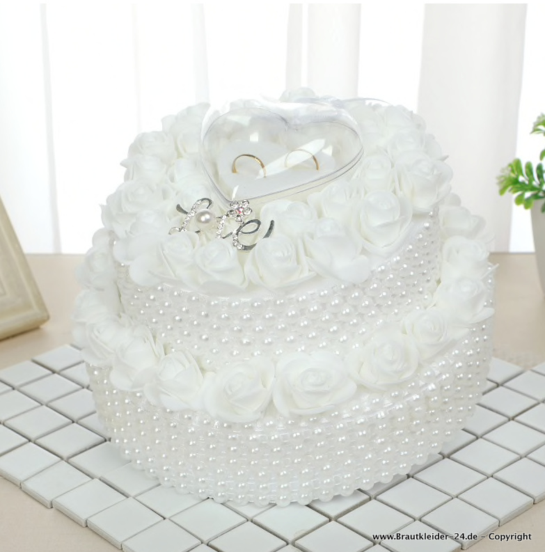 Love Ringbox Ringkissen mit Perlen und&nbsp;Rosen