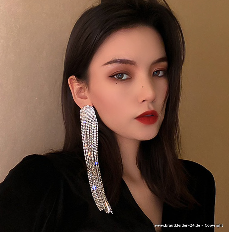 Lange Braut Ohrringe Mieke in&nbsp;Silber