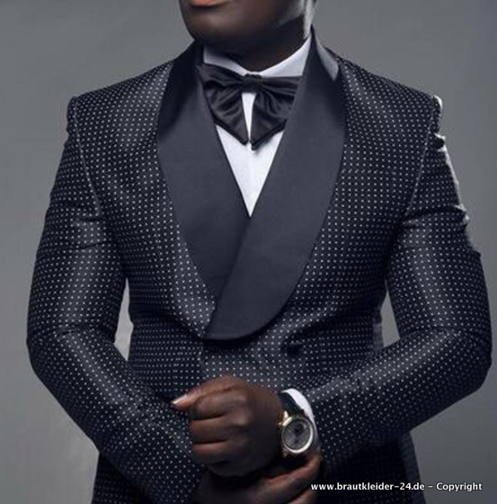 Bräutigam Smoking Set Anzug in&nbsp;Schwarz