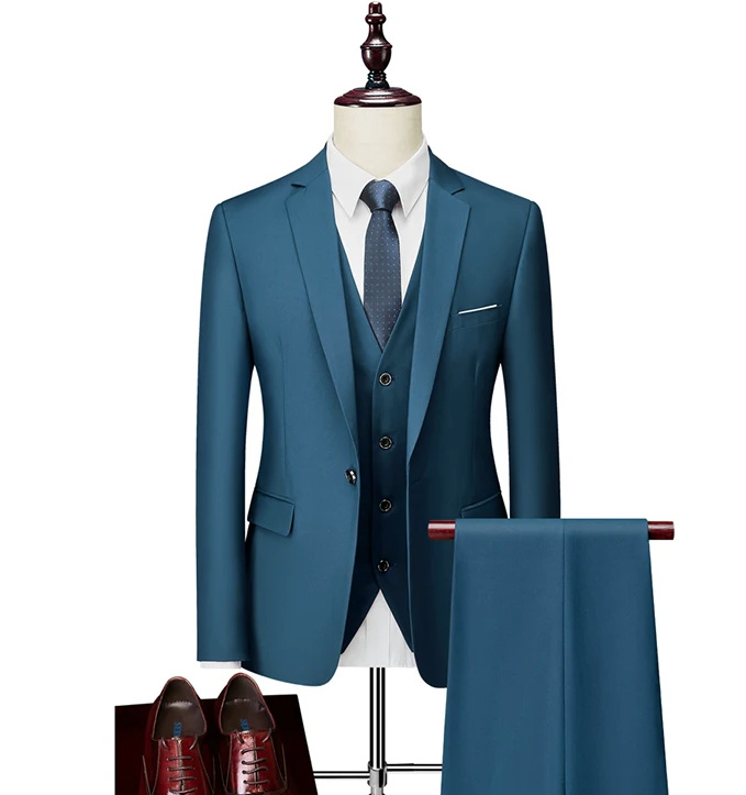Herren Anzug Anais für den Bräutigam und Hochzeitsgäste in Blau Dreiteilig Sakko Weste und&nbsp;Hose
