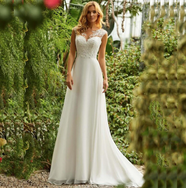 A Linie Boho Brautkleid Agatha Bodenlang mit&nbsp;Spitze