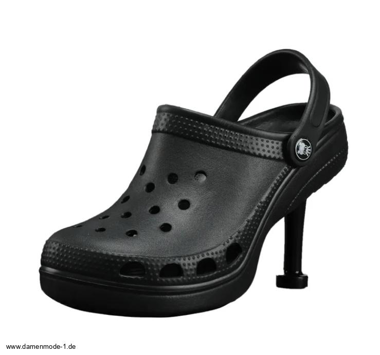 Sommer Clogs Strand High Heels in&nbsp;Schwarz