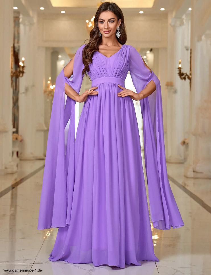 Empire Langarm Chiffon Abendkleid Beth in&nbsp;Lila
