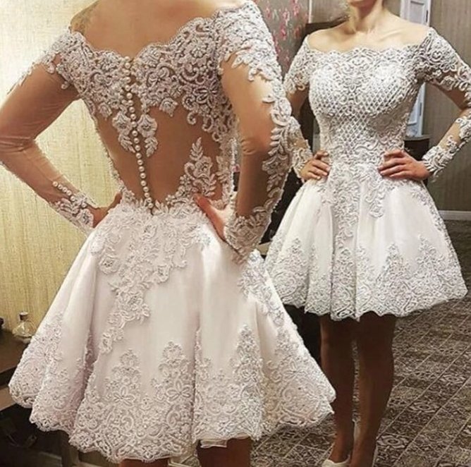 Kurzes Luxus Brautkleid Alina mit Spitze&nbsp;Festlich