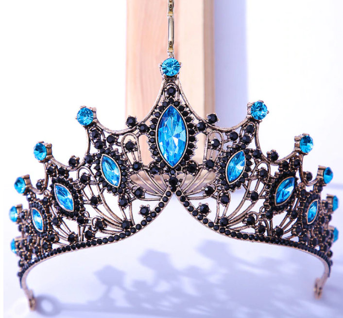 Barock Kristall Braut Tiara&nbsp;Blau