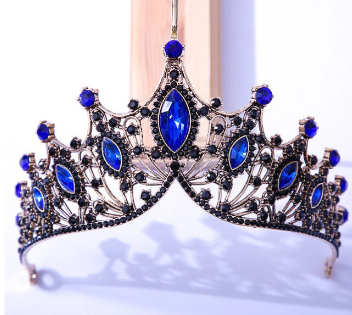 Barock Kristall Braut Tiara&nbsp;Königsblau