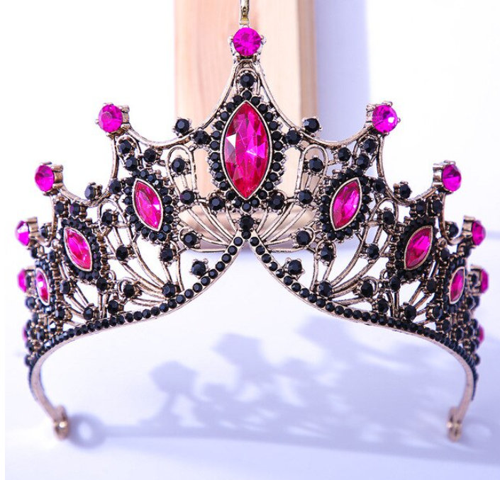 Barock Kristall Braut Tiara&nbsp;Pink