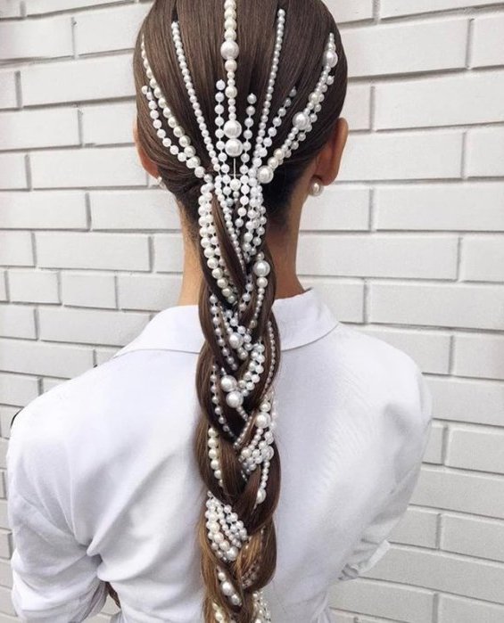 Braut Hochzeit Haar Zubehör Perlen Clip Brauthaarschmuck