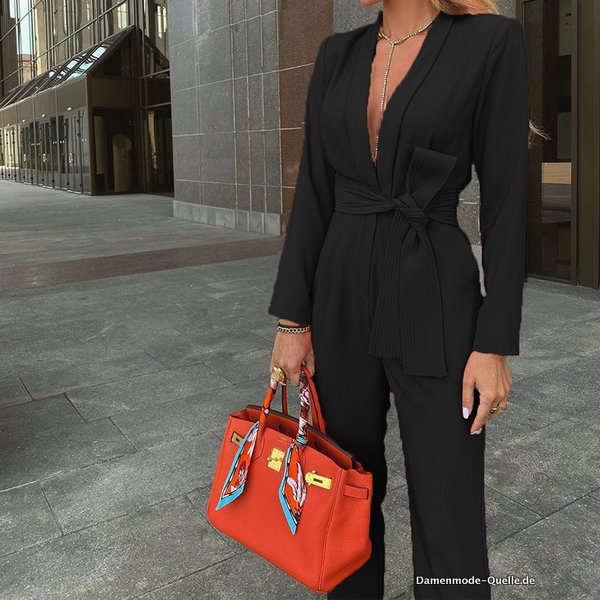 Damen Top Blazer + Hose im Set Büro Blazer & Hosen Set in&nbsp;Schwarz