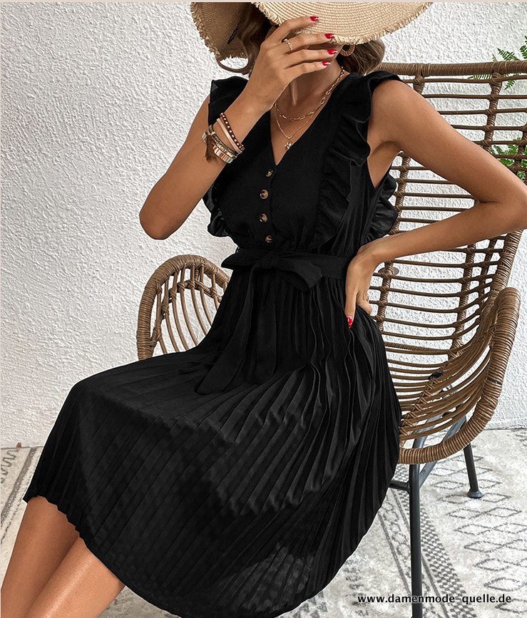 Chic und Elegante Party Kleid für Damen Rüschen&nbsp;Ärmellose