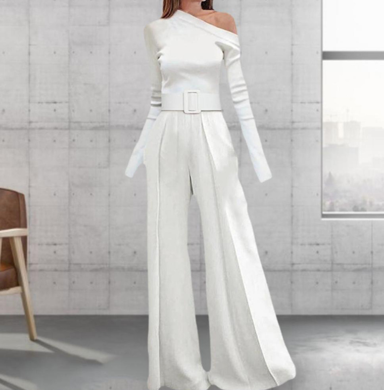 A-Linie Hochzeits Overall Jumpsuit Einteiler für die Braut Festlich&nbsp;Weiß