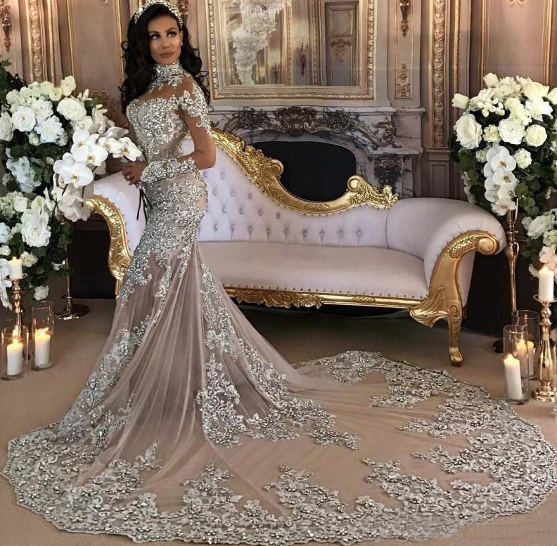 Meerjungfrau Brautkleid Ann mit Schleppe und Kristall&nbsp;Stickereien