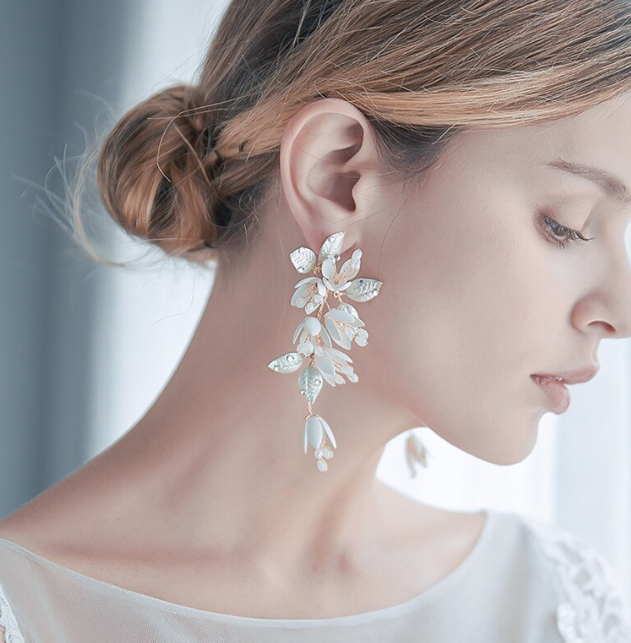 Porzellan Blume Braut Ohrringe Carina&nbsp;Handgemacht