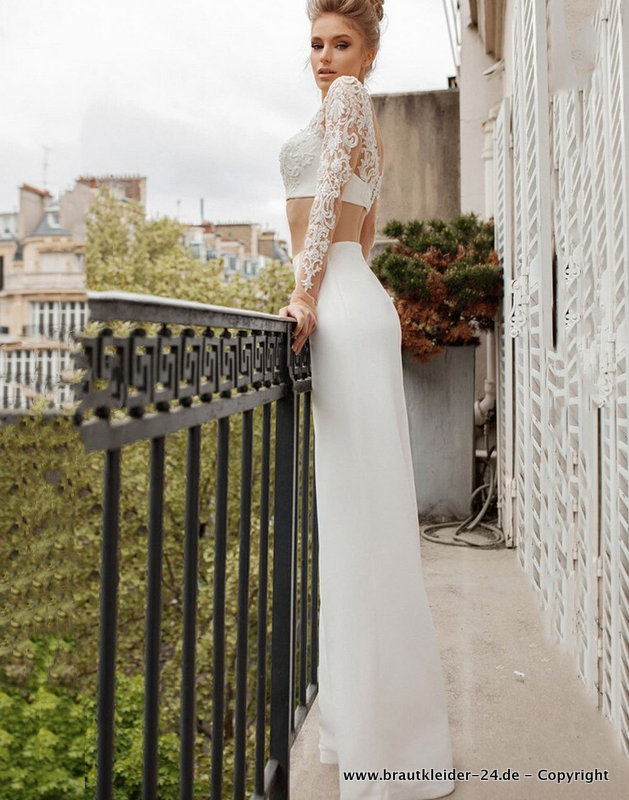 Braut Outfit Zweiteiler mit Spitze&nbsp;Standesamtmode