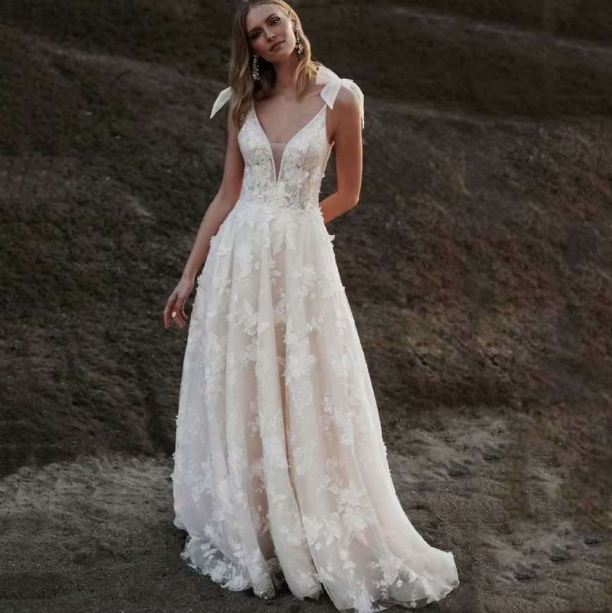 A Linie Brautkleid Clara Ärmellos Rückenfrei mit&nbsp;Spitze