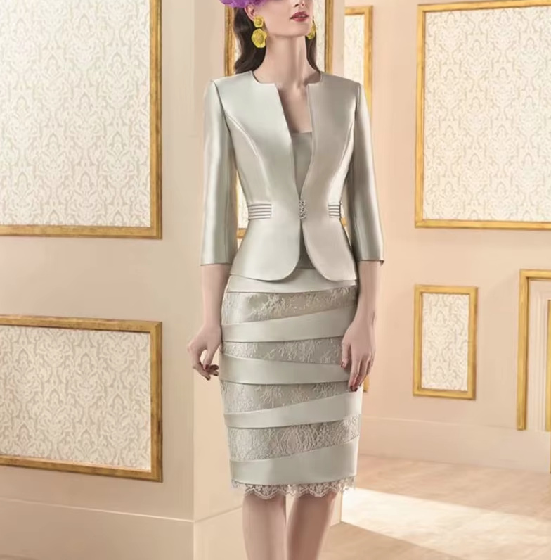 Bodycon Brautmutterkleid Outfit Franja Knielang mit Bolero&nbsp;Jacke