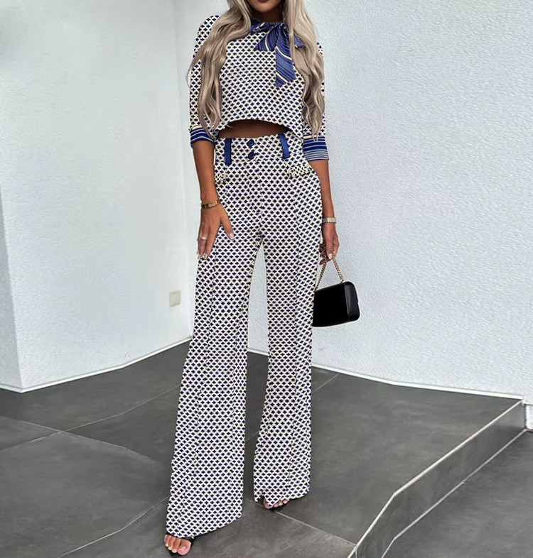  Damen Vintage Style Outfit Zweiteiler mit&nbsp;Ärmel