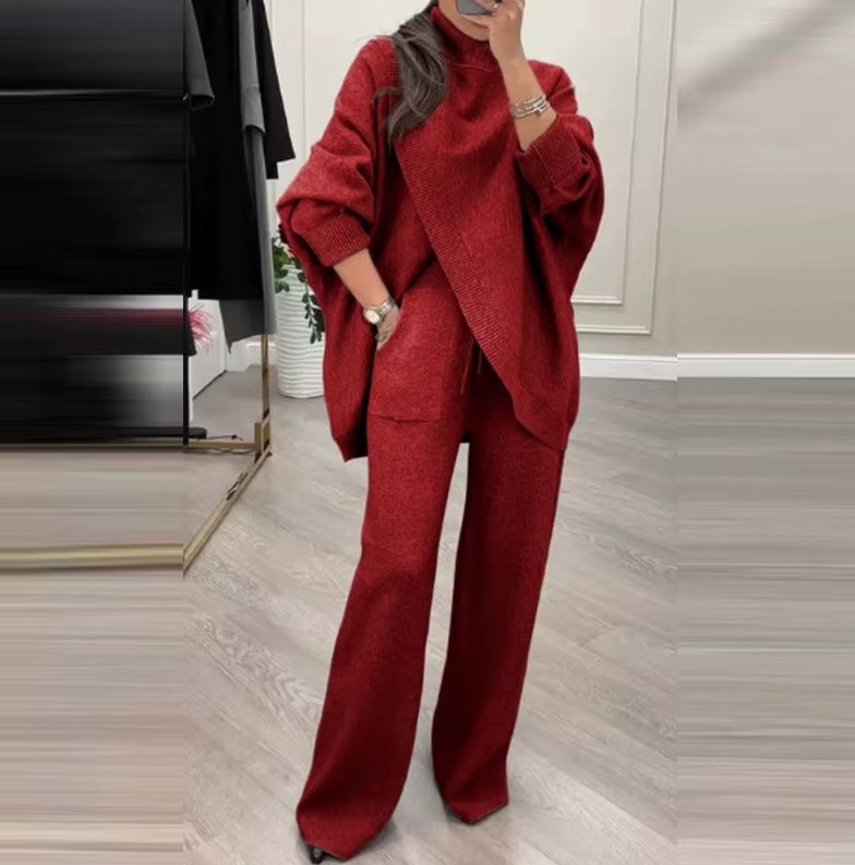 Herbst Frühling Damen Zweiteiler Dalia Gestrickt in&nbsp;Rot