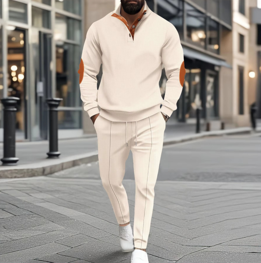 Herren Freizeti Anzug Leger Atmungsaktiv Beige&nbsp;Creme