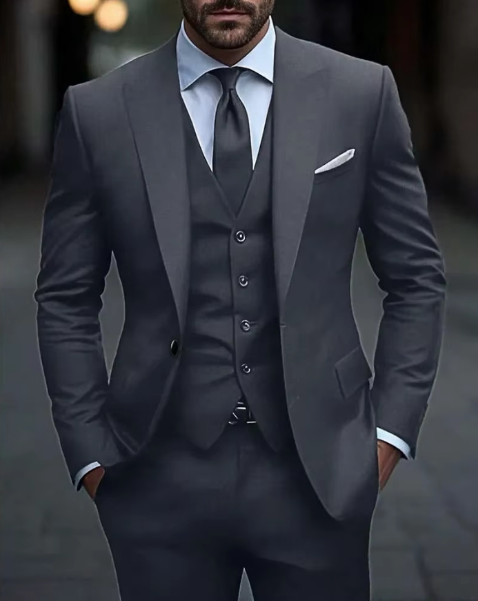 Hochzeitsanzug Arian für den Bräutigam Dreiteilig in&nbsp;Dunkelgrau