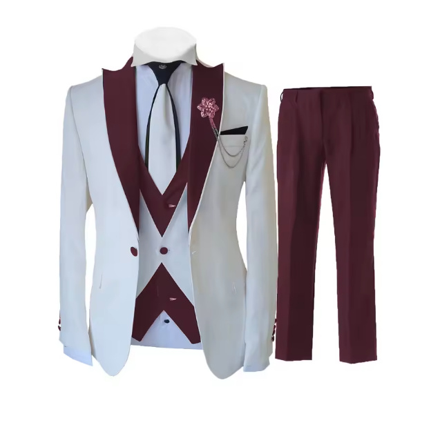 Hochzeitsanzug für den Bräutigam Alain Dreiteilig in&nbsp;Dunkelrot