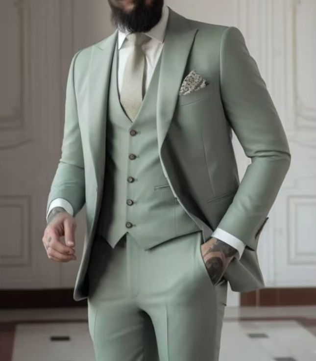 Hochzeitsanzug für den Bräutigam Ansgar Dreiteilig in&nbsp;Hellgrün