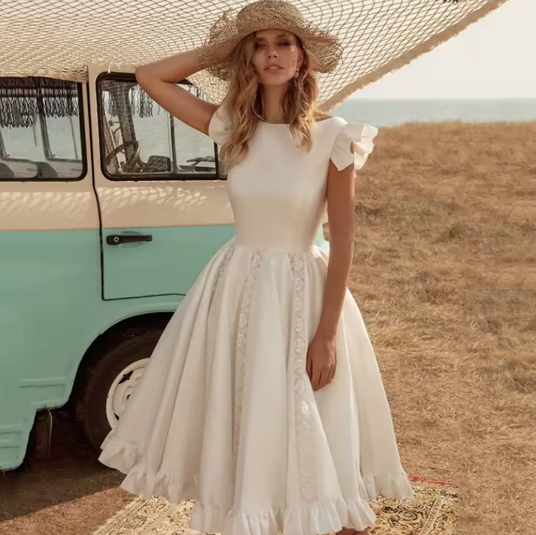 Kurzes Boho Style Brautkleid Standesamtkleid&nbsp;Emanuele