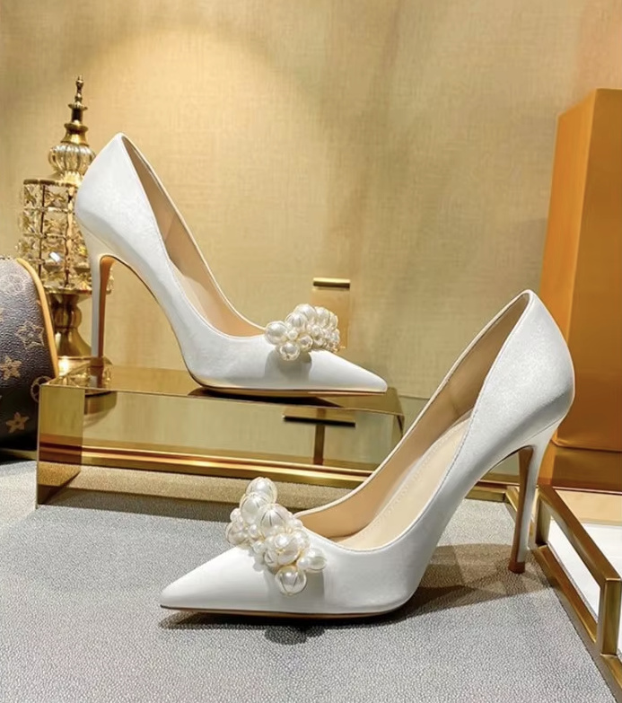 Perlen Braut Heels Hochzeitsschuhe Esmé&nbsp;Weiß