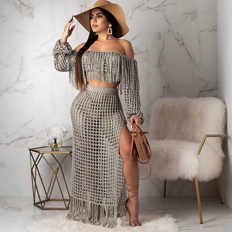 Sexy Zweiteiler Strandkleid Diane Sommer Outfit&nbsp;Silber