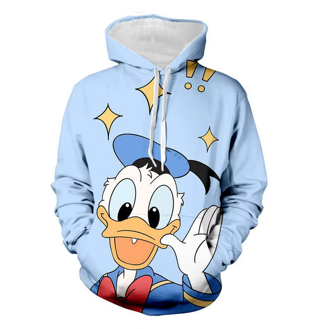 Unisex Cartoon Disney Donald Duck Hoodie in&nbsp;Hellblau