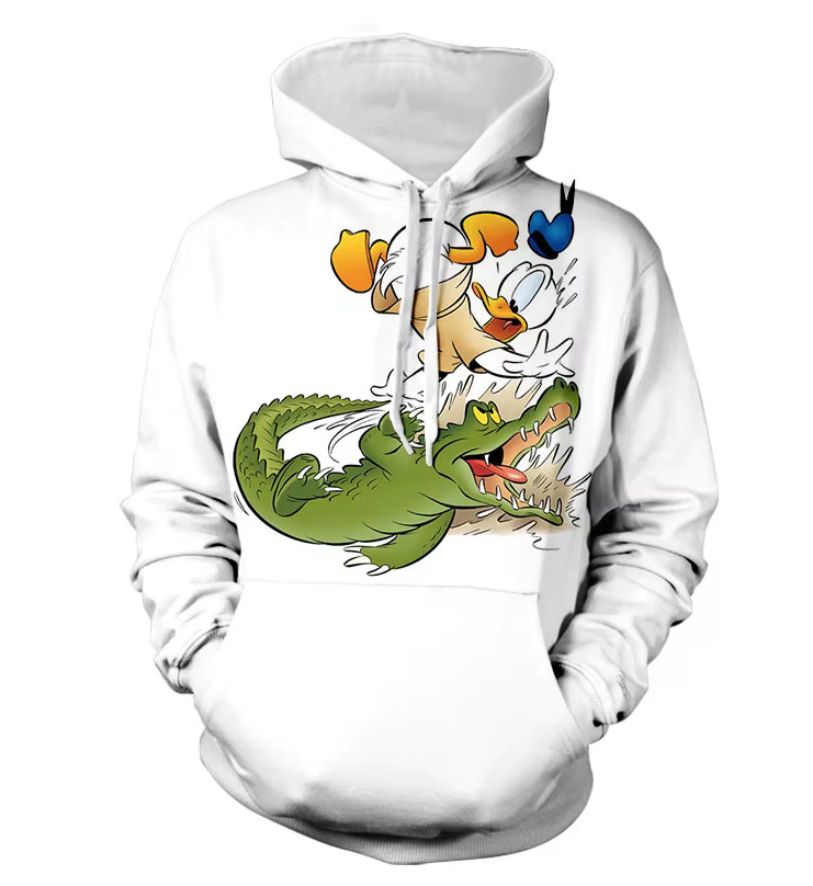 Unisex Cartoon Disney Donald Duck Hoodie in&nbsp;Weiß