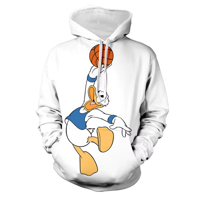 Unisex Cartoon Disney Donald Hoodie in&nbsp;Weiß
