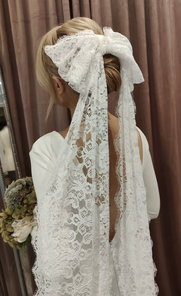 Viktorianischer Schleife Brautschleier aus&nbsp;Spitze