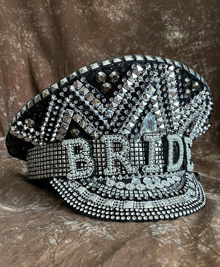 Luxus Braut Kapitän Hut mit&nbsp;Strass
