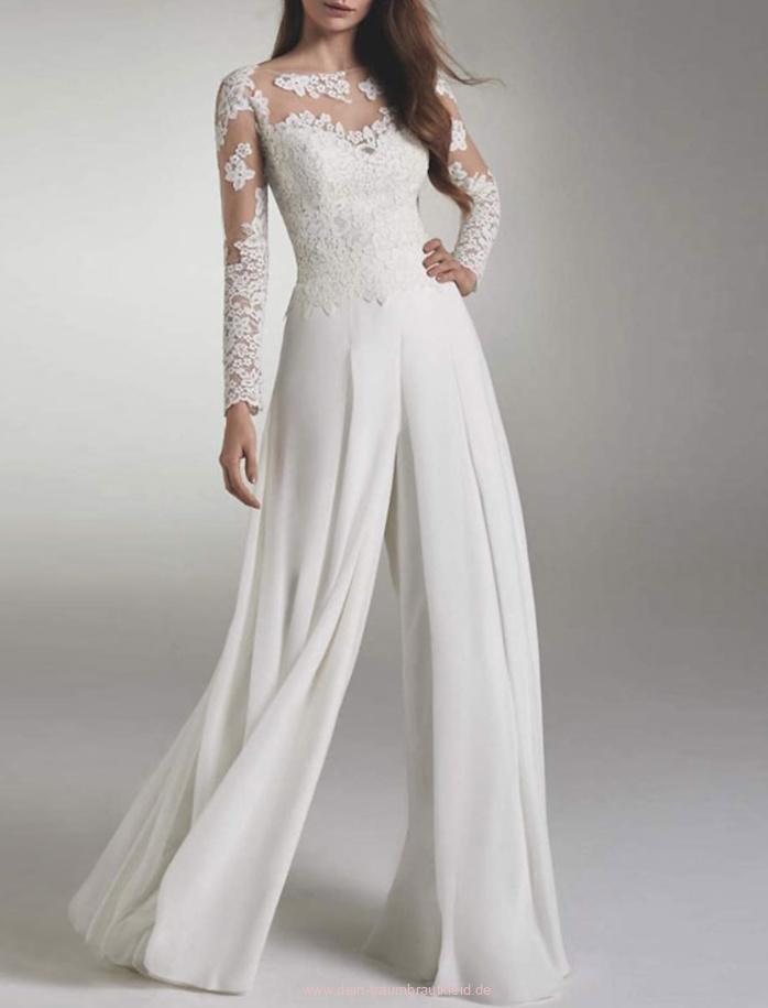 A Linie Braut Overall Einteiler Jette für die Braut mit Spitzen&nbsp;Applikationen