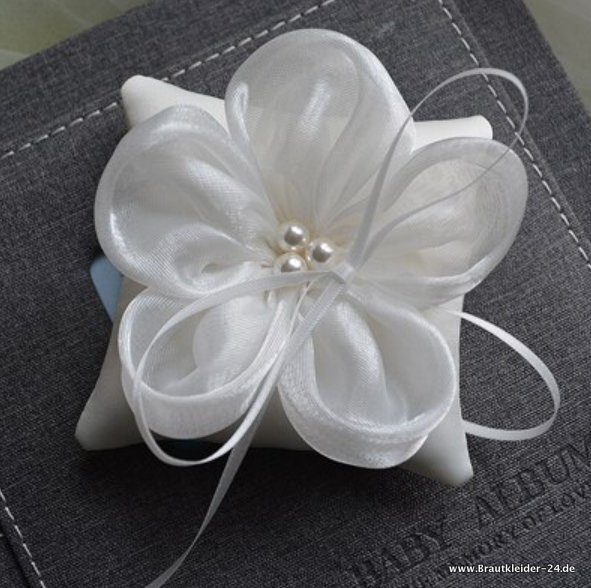 Hochzeits Ringkissen Nika mit Blume&nbsp;20x20cm
