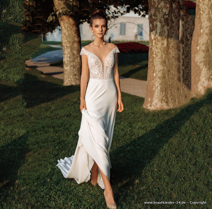 Boho Style A Linie Kleid für die Braut&nbsp;Standesamtkleid