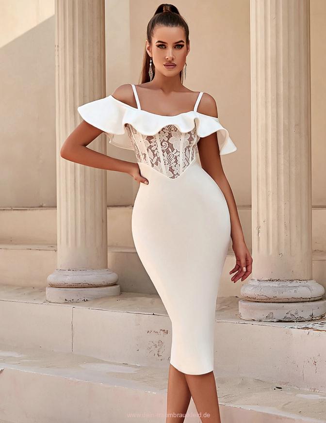 Spaghettiträger Mieder Standesamtkleid Mimi mit&nbsp;Spitze