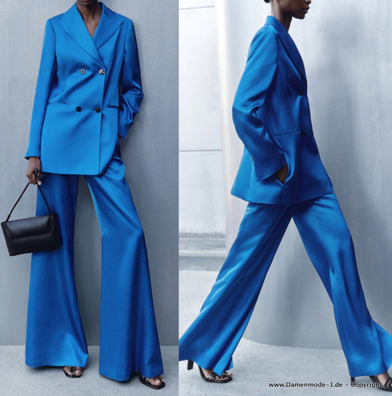 Street Style Fashion A Linie Business Hosenanzug in&nbsp;Hellblau