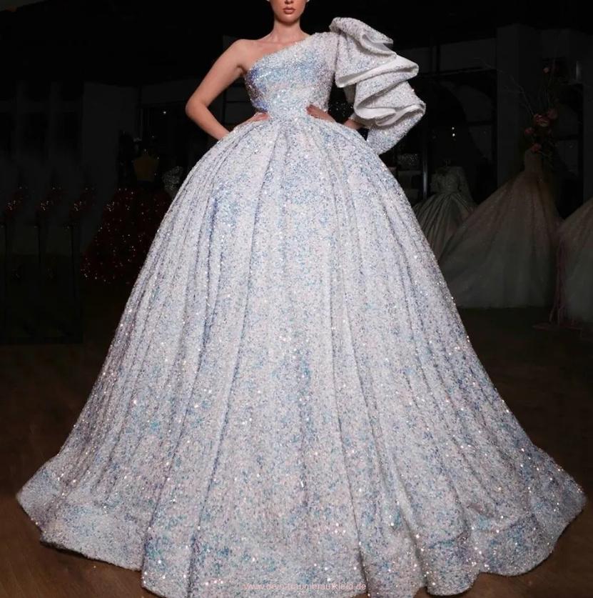 One Shoulder Glitzer Ball Linie Brautkleid&nbsp;Madlene