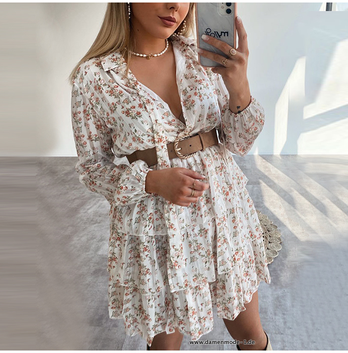 Langarm Chiffon A-line&nbsp;Sommerkleid