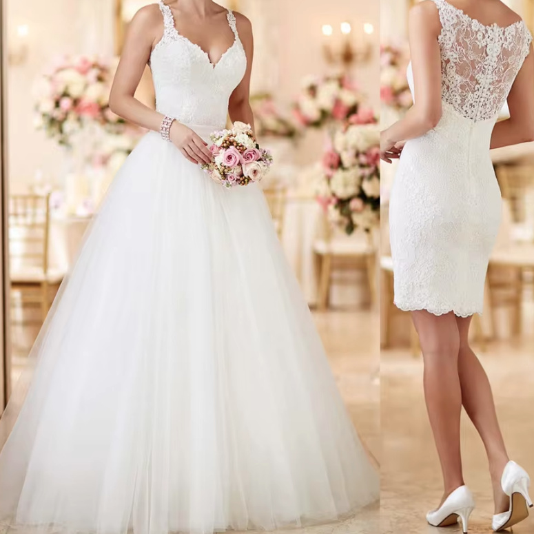 2 in 1 Brautkleid Abbey mit Spitze Abnehmbarem Tüll&nbsp;Rock