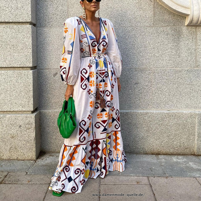 Sexy V-Ausschnitt Strandkleid Maxikleid Cover&nbsp;up