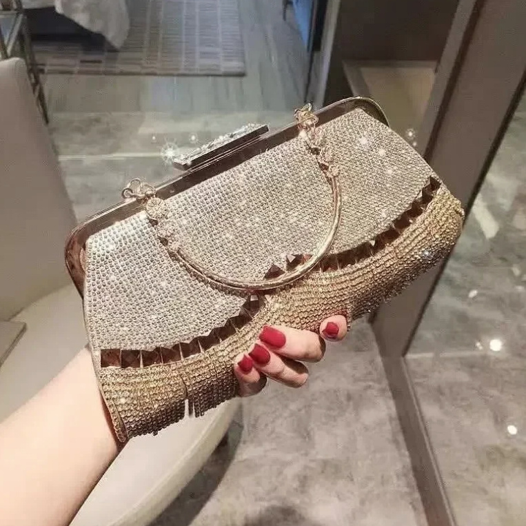 Glitzer Vintage Brauttasche in&nbsp;Gold