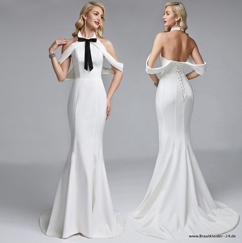 Sexy Meerjungfrau Kleid für den Standesamt Weiß&nbsp;Bodenlang