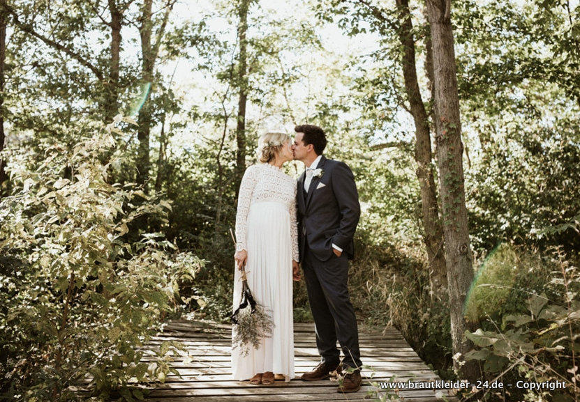 Langarm Brautkleid Ohana für Schwangere&nbsp;Bodenlang