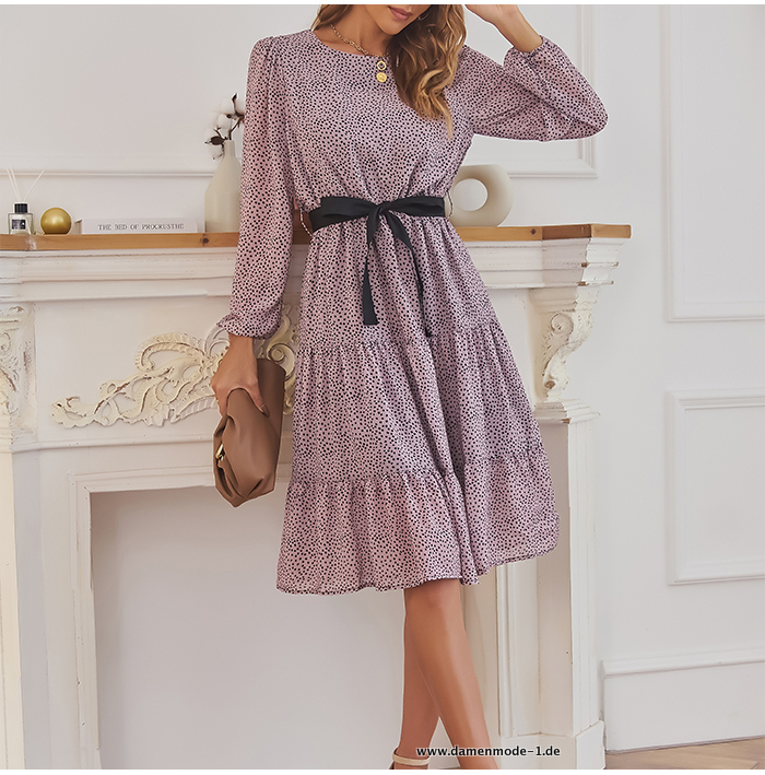 Retro Elegantes Rundhals Chiffon Party&nbsp;Kleid