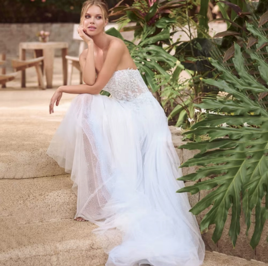 A Linie Brautkleid Fenna Schulterfrei mit Spitze und Tüll&nbsp;Rock