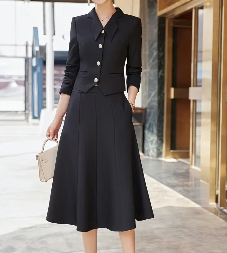 A Linie Business Damen Kostüm Dido 2025 Wadenlang in&nbsp;Schwarz